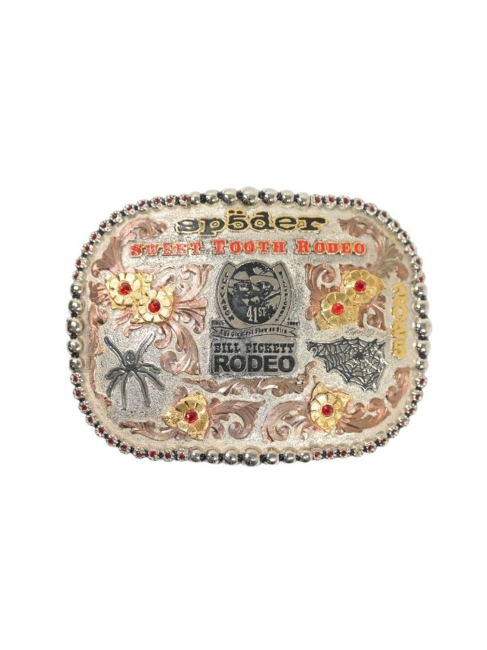 Sp5der Sweet Tooth Rodeo Belt Buckle in Silver